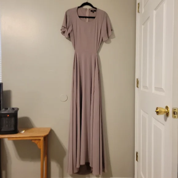 Lulus Women Garden Bliss Dusty Lavender Bridesmaid Cutout Maxi Dress. Size L - Picture 5 of 13